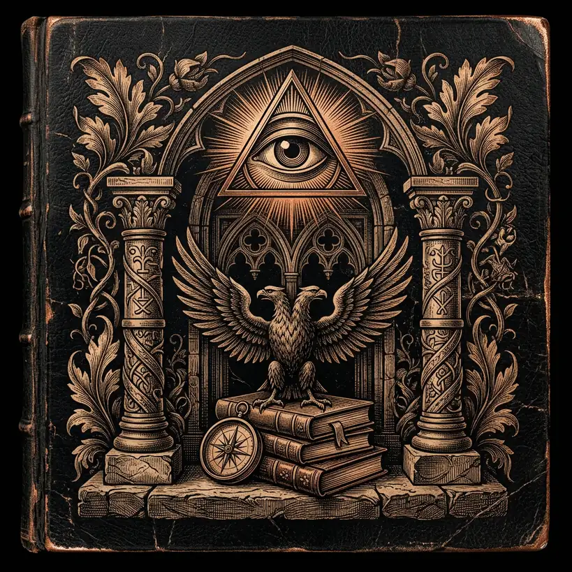 freemasonry dark archival illustration