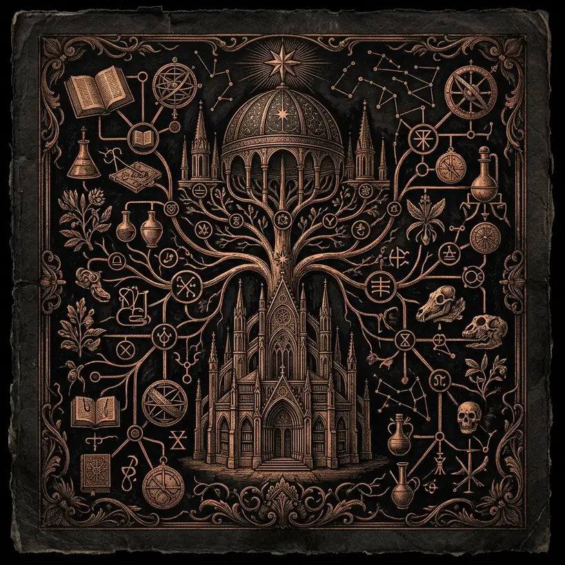 taxonomy diagram with connecting lines — Luciferian Doctrine and the New Age in t archival illustration