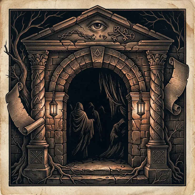 printed broadside announcement: William Morgan disappearance era — Mystery Babylon episode 20 archival illustration