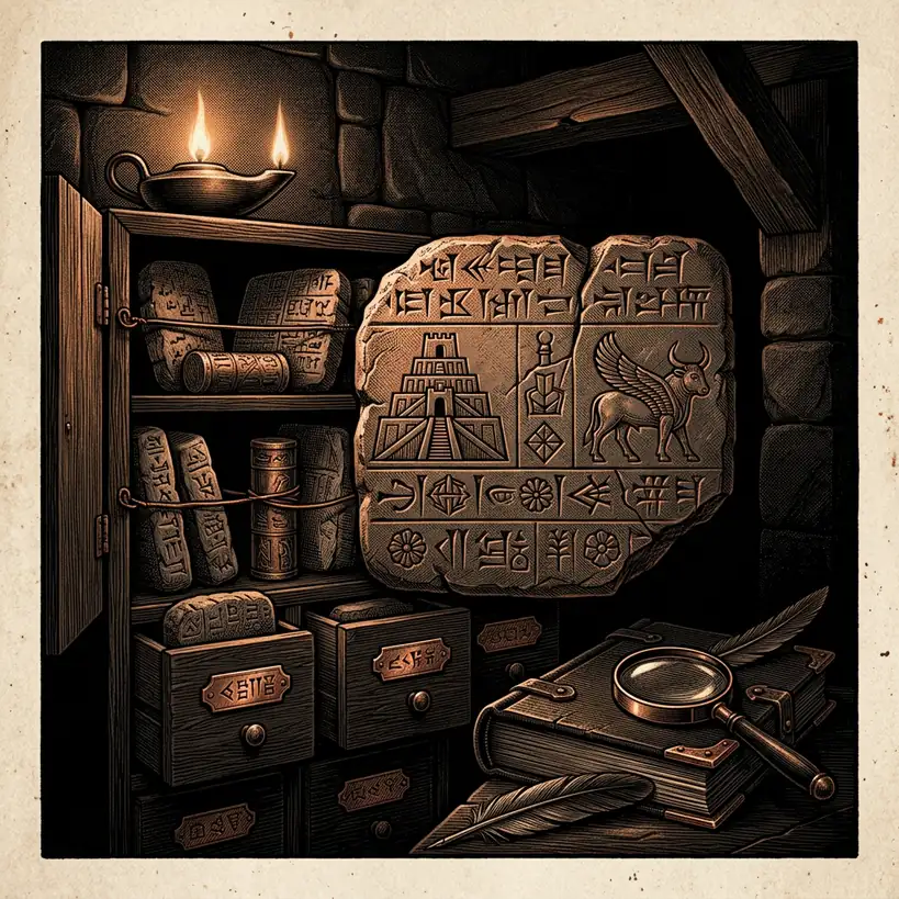mystery babylon revelation dark archival illustration