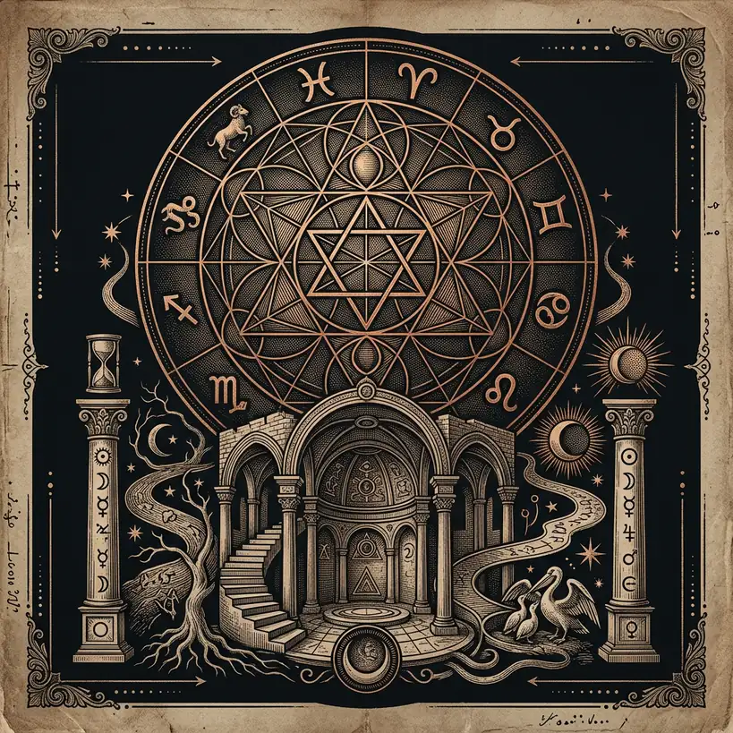 mystery-schools dark archival illustration