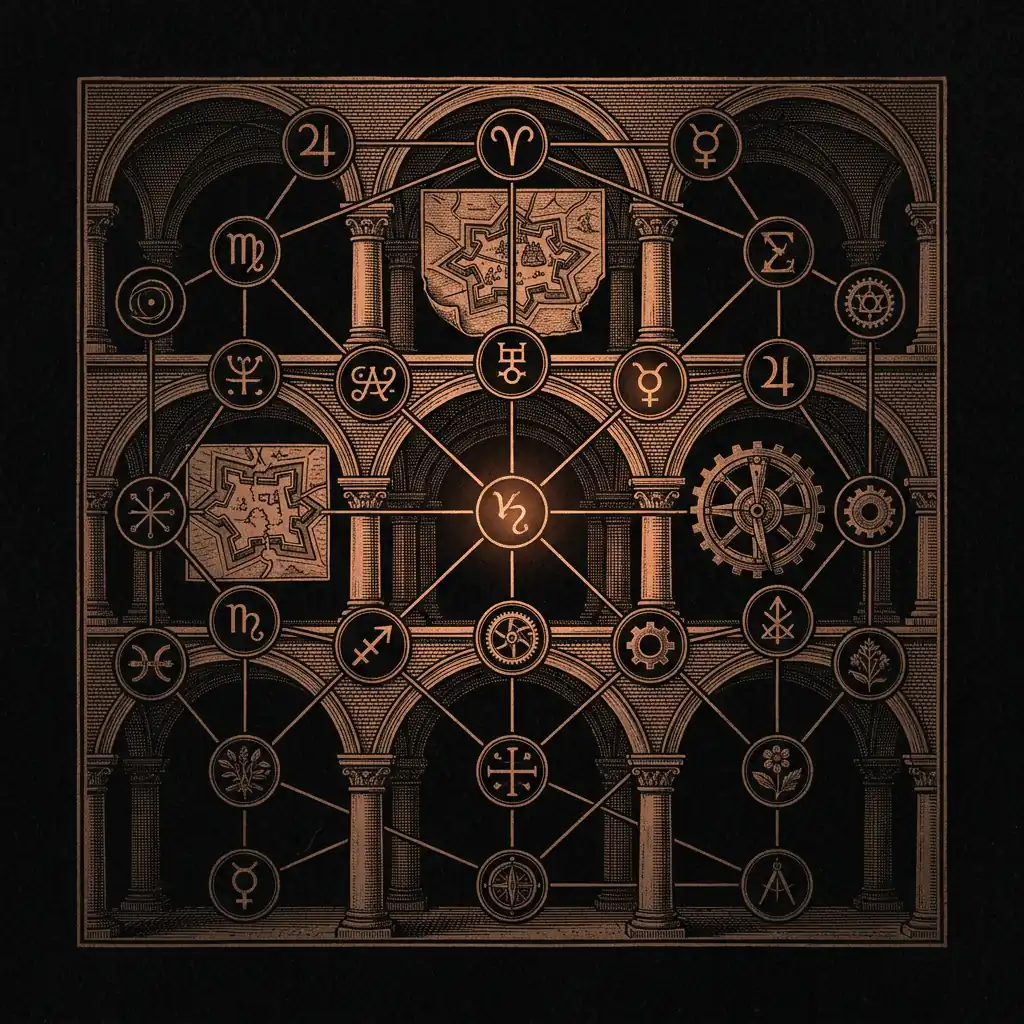 taxonomy diagram with connecting lines — The Occult History of the Third Reich in archival illustration