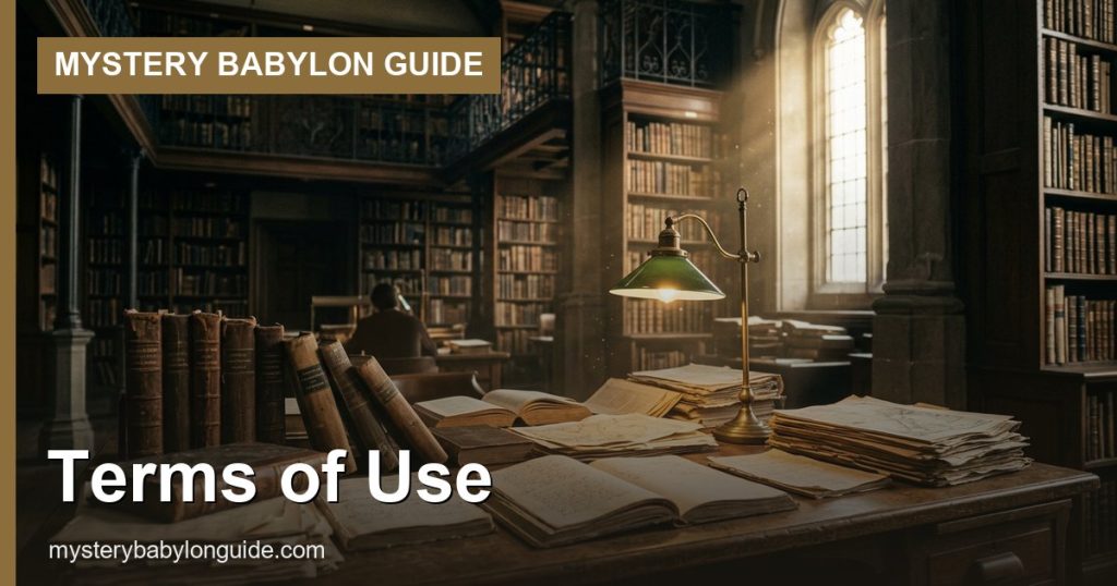 Terms of Use - Mystery Babylon Guide